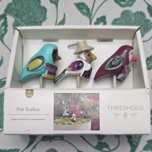 Threshold Colorful Bird Pot Stakes Set